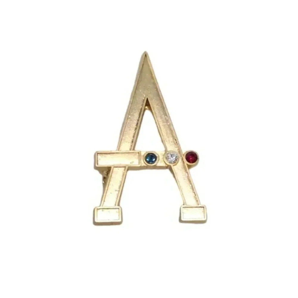 Gold Tone With Multi Color Rhinestones Vintage D-Day Museum Collectible Pin